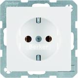 BERKER Q.x Gniazdo SCHUKO kompletne biały aksamit  47436089 HAGER