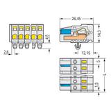 Gniazdo MCS‑MIDI Classic 5‑biegunowe jasnoszare raster 5mm 721‑105/008‑000 /100szt./ WAGO