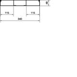 tehalit.UK Kanał do wylewki podłogowej 3-komorowy 340X48mm stal UK340483 HAGER