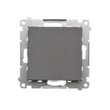 Simon 55 Przycisk zwierny pojedynczy rozwierny bez piktogramu szybkozłączka Grafitowy mat