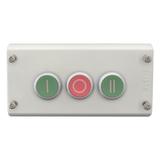 M22-I3-M1 Kaseta sterownicza 3-otworowa z przyciskami zielony/czerwony/zielony IP65 216532 EATON