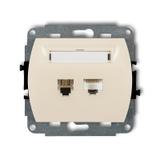 TREND Mechanizm gniazda telefonicznego pojedynczego 1xRJ11 + komputerowego pojedynczego 1xRJ45, kat.