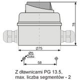 Łącznik krzywkowy 0-1 1P 12A włącz-wyłącz w obudowie na kłódkę IP65 ŁUK E12-53/5  921251 ELEKTROMET