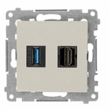 Simon 54 Gniazdo HDMI 1.4 + USB 3.0 kaszmir mat DGHDUSB3.01/42