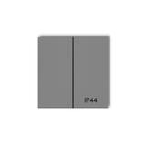 Klawisze podwójne do łączników IP44 ICON, MINI (komplet dwóch klawiszy), szary mat 27MKLH-2 KARLIK