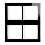 DECO Ramka modułowa 4 krotna (2 poziom, 2 pion) - efekt szkła (ramka czarna; spód biała)