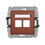 MINI Gniazdo antenowe multimedialne podwójne bez modułu (standard Keystone) terakota 63MGM-2P KARLIK
