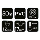 Przewód ciśnieniowy zbrojony 12 x 17 mm, 50 m