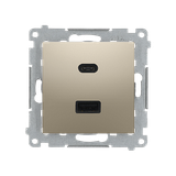 "Simon 54 WMDZ-EC2CAx-044 Ładowarka 2xUSB C+A Quick Charge 5/9/12V (moduł), 3.1 A, 5V DC, 230V