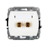 TREND Mechanizm gniazda głośnikowego pojedynczego (typu banan - czerwony i czarny, pozłacany, 4 mm2,