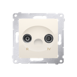 Simon 54 Gniazdo antenowe R-TV przelotowe tłumienie TV i R 10 dB kremowy