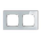 ICON Ramka uniwersalna podwójna kwadratowa - efekt szkła (ramka: szara; spód: grafitowy mat) szary