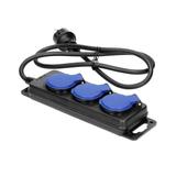 Przedłużacz warsztatowy bryzgoszczelny IP44 3 gniazda IP44 przewód gumowy H05RR-F 3x1,5mm2 OR-AE-131