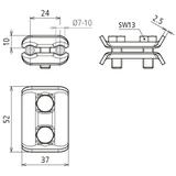 Zacisk równoległy do drutu 7-10 mm, 2xM8, St/tZn