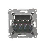 Simon 54 Gniazdo głośnikowe 4-krotne Przekrój przewodów dla wejścia i wyjścia 25 mm2 brąz mat