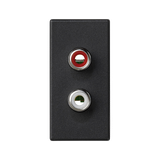 Simon Connect Płytka K45/2 złącz 2x RCA (CINCH) 225x45mm+wkłady z. śrub. szary grafit