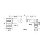 przewód do czujników/el.wykonawczych gniazdo kątoweM12/wtyczka kątowaM8 1