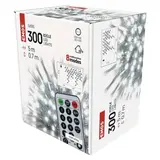Oświetlenie świątecz. sople 300LED 5m zimna biel, przeź. przew., 8 programów, timer, pilot