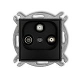 ICON Mechanizm gniazda abonenckiego 2 wyjścia SAT + TV czarny mat