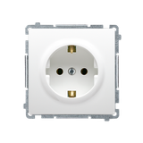 Simon Basic Gniazdo wtyczkowe z uziemieniem Schuko z przesłonami torów prądowych16A 250V zaciski śrubowe biały BMGSZ1Z.01/11 BMGSz1z.01/11 KONTAKT