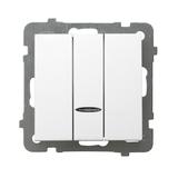 AS Łącznik potrójny z podświetleniem pomarańczowym - kolor biały