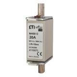Wkładka topikowa NH do ochrony akumulatorów, magazynów energii DC NH000 WT-00C gBat 20A 80V DC 004110075 ETI