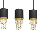 lampa wisząca Almeria 3xE27 czarno/złota MLP64400 Milagro