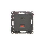 Simon 55 Ładowarka USB typ C+A 30W 230V czarny mat TEC2CAQ.01/149 KONTAKT