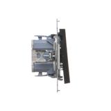 Simon 55 Przycisk zwierny pojedynczy zwierny z podświetleniem LED szybkozłączka Czarny mat