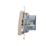 Simon 54 Łącznik świecznikowy z podświetleniem LED i do wersji IP44 16A 250V zaciski śrubowe złoty mat *Posiada wkładkę DU1W DW5ABL.01/44 KONTAKT