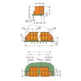 listwa zaciskowa przepustowa 3-bieg. pomarańczowa raster 5,08 mm