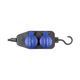 Przedłużacz warsztatowy bryzgoszczelny IP44, 4 gniazda (2+2) 2P+Z IP44, schuko, przewód gumowy, H05R