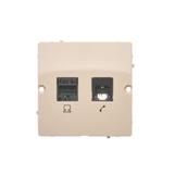 Simon Basic Gniazdo komputerowe RJ45 kat.5e + telefoniczne RJ11 . Montaż gniazda na wkręty do puszki beż BMF5T.02/12 KONTAKT