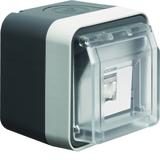 BERKER W.1 Gniazdo UAE 8 RJ45 kat.6 z pokrywą kompletne IP55 szary 14093505 HAGER