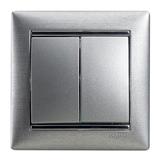 VALENA ŁĄCZNIK SCHODOWY PODWÓJNY 10AX-250~ ALUMINIUM, Legrand