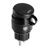 Zestaw bezprzewodowych gniazd MINI Schuko, sterowanych pilotem 2+1, 2300W, IP44 RS-7(GS) ORNO