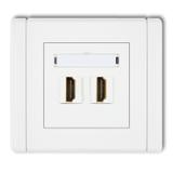 FLEXI Gniazdo podwójne HDMI 2.0, 4K biały FHDMI-2 KARLIK