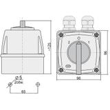 Łącznik krzywkowy 2-0-1 3P 16A IP44 w obudowie Łuk E16-73  951672 ELEKTROMET