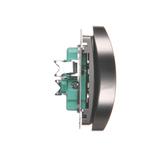 Simon Basic Gniazdo podwójne z/u z przesłonami 16A z. śrub. stal inox