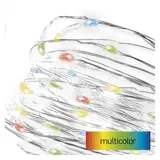 Dekoracje- 20LED nano łezki 1,9m 2x AA multikolor, srebrny przewód, IP20 timer