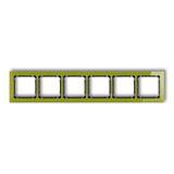 DECO Ramka uniwersalna sześciokrotna - efekt szkła (ramka zielona; spód czarny)
