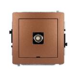 DECO Mechanizm gniazda pojedynczego BNC, bez pola opisowego brązowy metalik