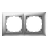 Ramka SENTIA 2x srebro połysk  IP 20