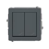 DECO Mechanizm łącznika podwójnego schodowego grafitowy mat