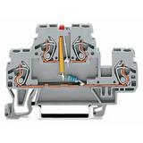 dwupiętrowa złączka z LED 2,5 mm2 szara