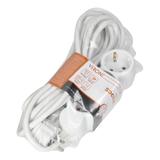 Przedłużacz 3-krotny 2P+Z (Schuko), 5m H05VV-F 3x1,5mm2, Imax=16A, płaska wtyczka, biały ES-4(GS)/W/5 ORNO