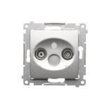 Simon 54 Gniazdo antenowe R-TV końcowe separowane tłum.1dB srebrny mat