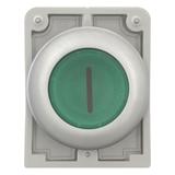 M30C-FDRL-G-X1 Przycisk podświetlany 30mm płaski bez samopowrotu zielony I 182932 EATON