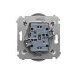 Simon 54 Gniazdo podwójne z/u z przesłonami 16A z. śrub. srebrny mat