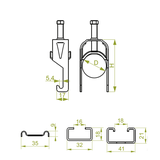 UKZ1/UKZO1/40-46 Uchwyt kablowy zaczepowy